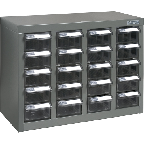KPC-600 Parts Cabinet, Steel, 20 Drawers, 18-1/3" x 8-2/3" x 13-3/4", Grey Ontario Safety Products
