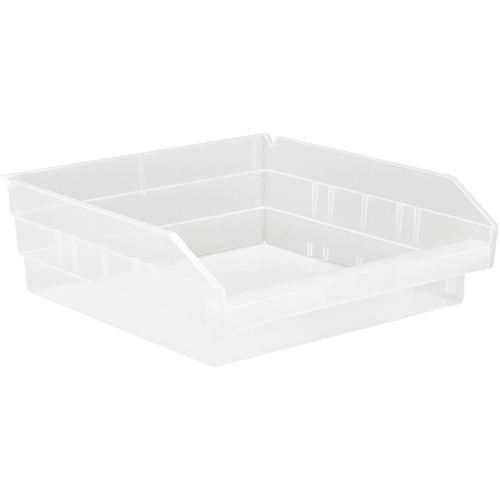 Shelf Bins, 11-1/8" W x 4" H x 11-5/8" D, Clear, 30 lbs. Capacity Ontario Safety Products