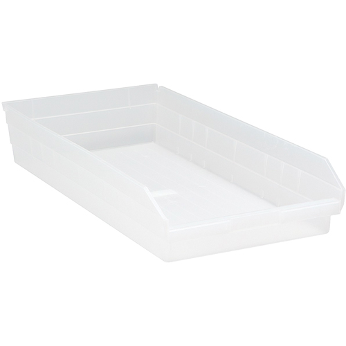 Bacs de rangement pour tablettes, 11-1/8" la x 4" H x 23-5/8" p, Transparent, Capacit&eacute; 50 lb Ontario Safety Products