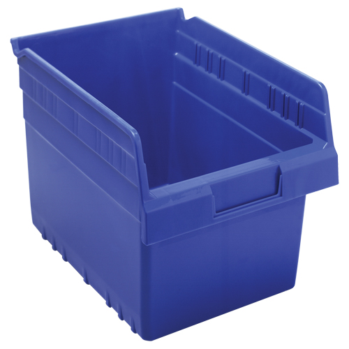 Store-Max Shelf Bins, 8-3/8" W x 8" H x 11-5/8" D, Blue, 44 lbs. Capacity Ontario Safety Products