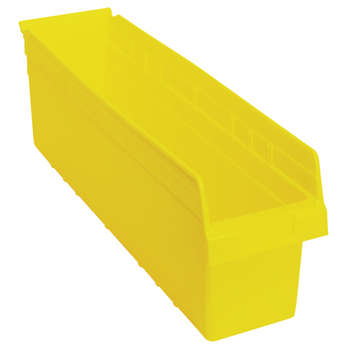 Store-Max Shelf Bins, 6-5/8" W x 8" H x 23-5/8" D, Yellow, 68 lbs. Capacity Ontario Safety Products