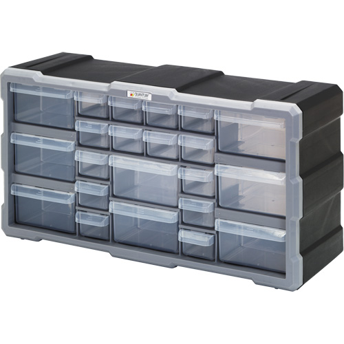 Armoire &agrave; tiroir, Plastique, 22 tiroirs, 19-1/2" x 6-1/4" x 10", Noir Ontario Safety Products