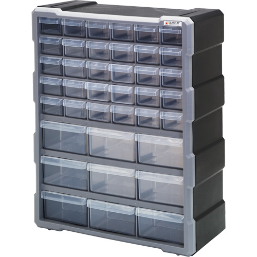 Armoire &agrave; tiroir, Plastique, 39 tiroirs, 15" x 6-1/4" x 18-3/4", Noir Ontario Safety Products