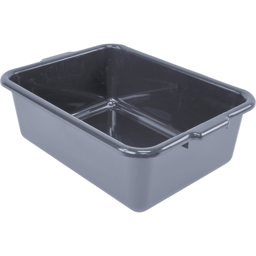 All-Purpose Flat-Bottom Storage Tub, 7" H x 15" D x 21" L, Plastic, Grey Ontario Safety Products