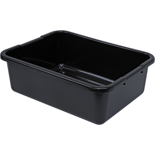 All-Purpose Ribbed-Bottom Storage Tub, 7" H x 15" D x 21" L, Plastic, Black Ontario Safety Products