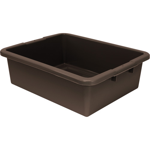 All-Purpose Ribbed-Bottom Storage Tub, 7" H x 17" D x 22" L, Plastic, Brown Ontario Safety Products