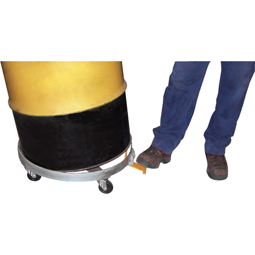 Tilting Drum Dollies, Steel, 900 lbs. Capacity, 23-1/2" Diameter, Hard Rubber Casters Ontario Safety Products
