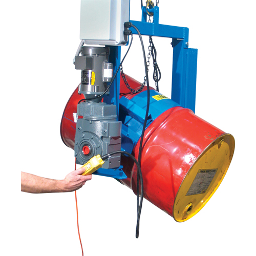 Power Drum Tilter - 3 Phase/460V, 55 US gal. (45 Imperial Gal.) Drum Size, 1500 lbs./680 kg. Cap. Ontario Safety Products