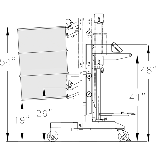 Ergonomic Drum Handler Scale Model - DM-1100-S, 30 - 85 US Gal. (25 - 70 Imperial Gal.) Ontario Safety Products