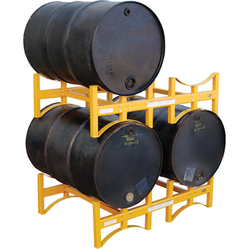 Porte-barils empilable en acier, 2 barils, Capacit&eacute; de 1600 lb, 45-1/2" la x 29-7/8" p x 12-3/4" h Ontario Safety Products
