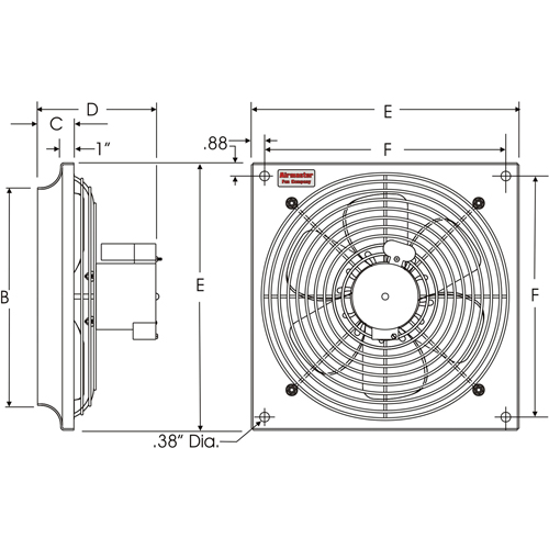 Ventilateurs muraux d'usage g&eacute;n&eacute;ral, Commercial, 2 vitesses, Diam&egrave;tre de 16" Ontario Safety Products
