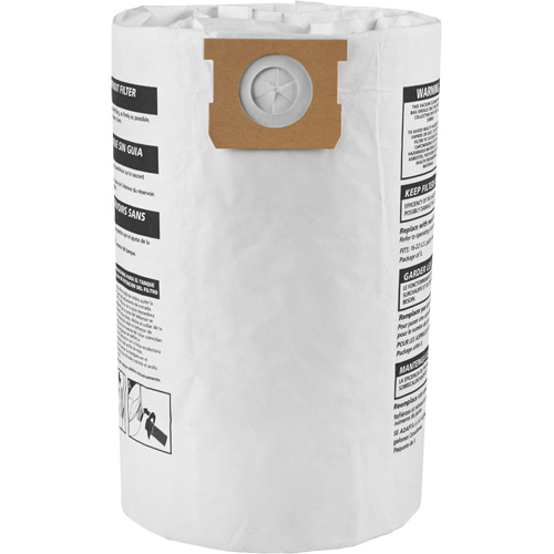 Sacs filtrants pour d&eacute;bris secs jetables de type G, 15 - 22 gal US Ontario Safety Products