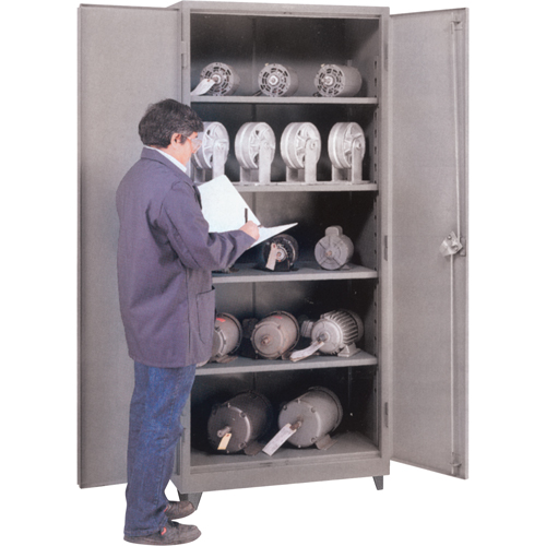 Heavy Gauge Storage Cabinets, Steel, 4 Shelves, 78" H x 36" W x 21" D, Grey Ontario Safety Products