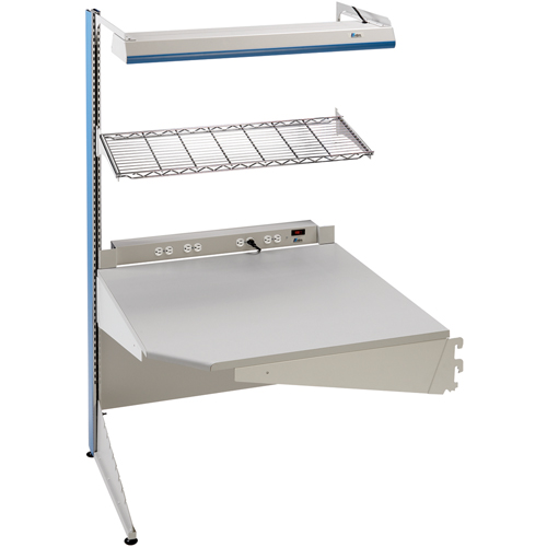 Postes de travail modulaires ergonomiques - Exemples de configurations - A-SC Ajouts de coin &agrave; un c&ocirc;t&eacute;, 36" la x 28" p x 84" h, Ajout de coin &agrave; un c&ocirc;t&eacute; Ontario Safety Products