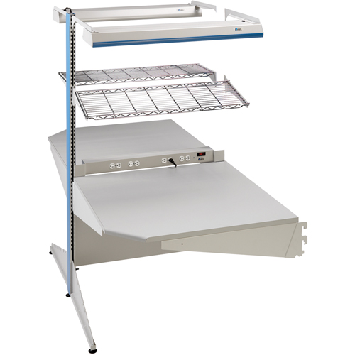 Postes de travail modulaires ergonomiques - Exemples de configurations - A-DC Ajouts de coin &agrave; deux c&ocirc;t&eacute;s, 36" la x 56" p x 84" h, Ajout de coin &agrave; deux c&ocirc;t&eacute;s Ontario Safety Products