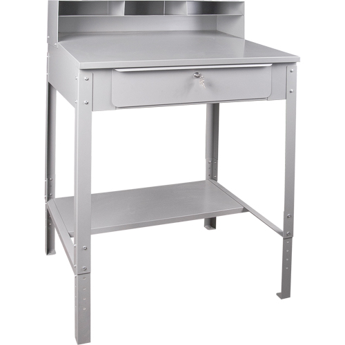 Pupitre d'atelier ouvert, 34-1/2" la x 30" p x 53" h, Gris Ontario Safety Products