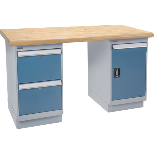 Heavy-Duty Workbench, Door & Drawers, 1500 lbs. Cap., 72" W x 36" D, 34" H Ontario Safety Products