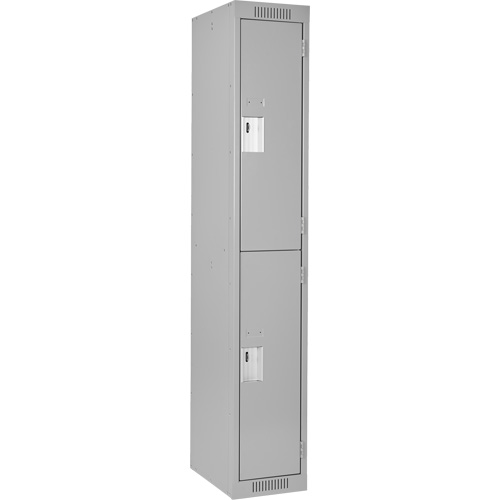 Casiers Clean Line, 2 niveaux, 12" x 18" x 72", Acier, Gris, Rivet (assembl&eacute;) Ontario Safety Products