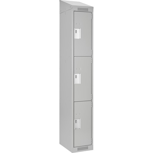 Casiers Clean Line, 3 niveaux, 12" x 18" x 78", Acier, Gris, Rivet (assembl&eacute;) Ontario Safety Products