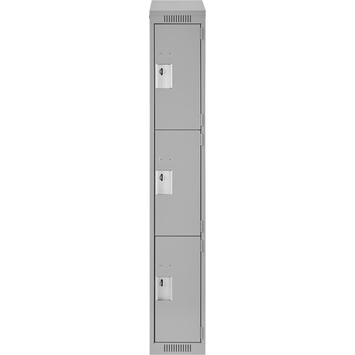Casiers Clean Line, 3 niveaux, 12" x 18" x 78", Acier, Gris, Rivet (assembl&eacute;) Ontario Safety Products