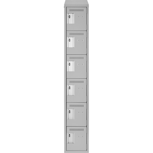 Petits casiers Clean Line, 6 niveaux, 12" x 18" x 78", Acier, Gris, Rivet (assembl&eacute;) Ontario Safety Products