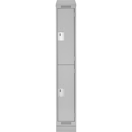 Clean Line Lockers, 2 -tier, 12" x 18" x 82", Steel, Grey, Rivet (Assembled) Ontario Safety Products