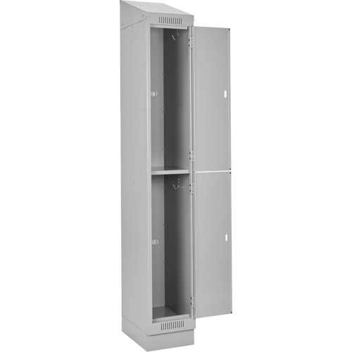 Clean Line Lockers, 2 -tier, Bank of 3, 36" x 18" x 82", Steel, Grey, Rivet (Assembled) Ontario Safety Products