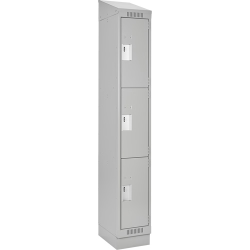 Casiers Clean Line, 3 niveaux, 12" x 18" x 82", Acier, Gris, Rivet (assembl&eacute;) Ontario Safety Products