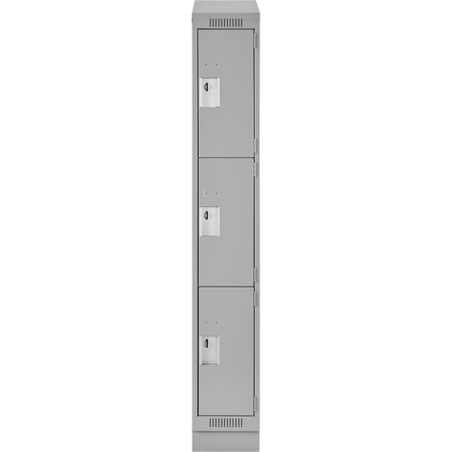 Casiers Clean Line, 3 niveaux, 12" x 18" x 82", Acier, Gris, Rivet (assembl&eacute;) Ontario Safety Products