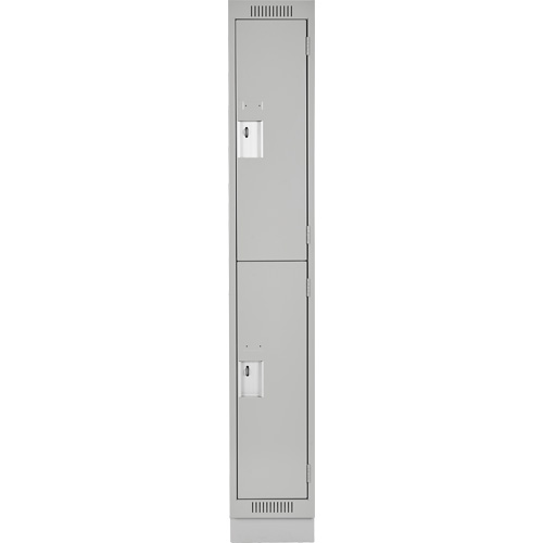 Casiers Clean Line, 2 niveaux, 12" x 18" x 76", Acier, Gris, Rivet (assembl&eacute;) Ontario Safety Products