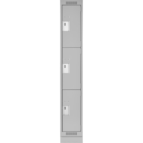 Casiers Clean Line, 3 niveaux, 12" x 18" x 76", Acier, Gris, Rivet (assembl&eacute;) Ontario Safety Products