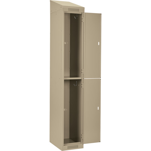 Clean Line Lockers, 2 -tier, Bank of 4, 48" x 18" x 78", Steel, Beige, Rivet (Assembled) Ontario Safety Products