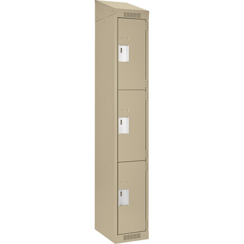 Casiers Clean Line, 3 niveaux, 12" x 18" x 78", Acier, Beige, Rivet (assembl&eacute;) Ontario Safety Products