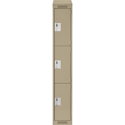 Casiers Clean Line, 3 niveaux, 12" x 18" x 78", Acier, Beige, Rivet (assembl&eacute;) Ontario Safety Products