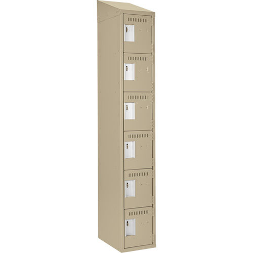 Clean Line Lockerette, 6 -tier, 12" x 18" x 78", Steel, Beige, Rivet (Assembled) Ontario Safety Products