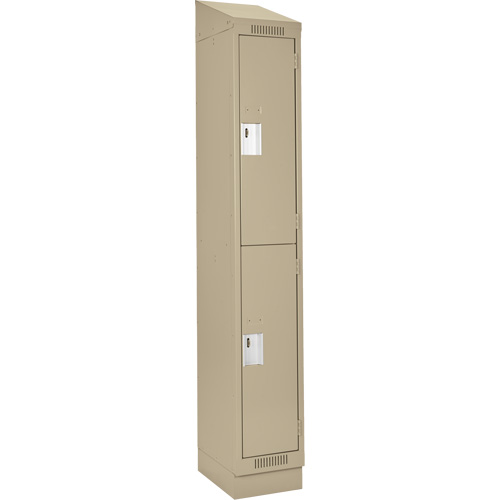 Casiers Clean Line, 2 niveaux, 12" x 18" x 82", Acier, Beige, Rivet (assembl&eacute;) Ontario Safety Products