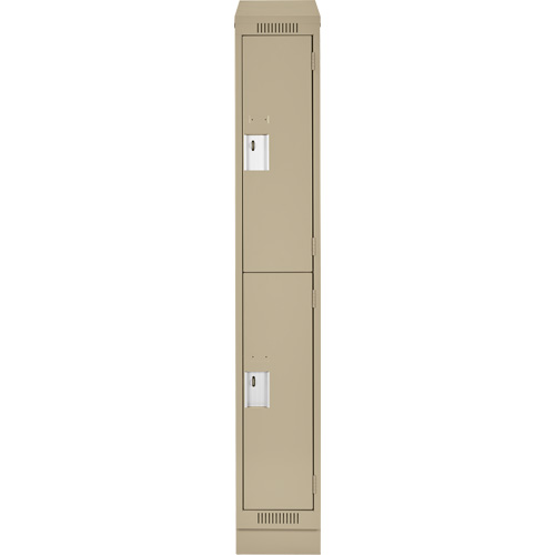 Casiers Clean Line, 2 niveaux, 12" x 18" x 82", Acier, Beige, Rivet (assembl&eacute;) Ontario Safety Products