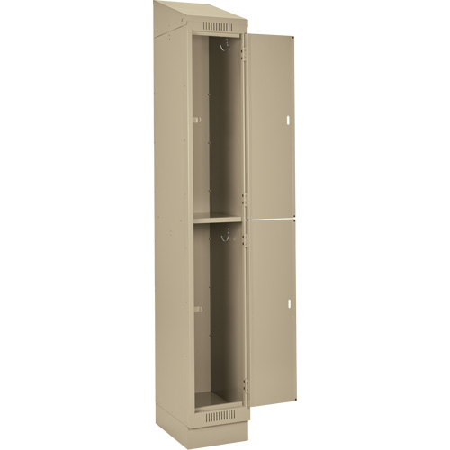 Clean Line Lockers, 2 -tier, Bank of 4, 48" x 18" x 82", Steel, Beige, Rivet (Assembled) Ontario Safety Products