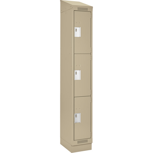 Casiers Clean Line, 3 niveaux, 12" x 18" x 82", Acier, Beige, Rivet (assembl&eacute;) Ontario Safety Products