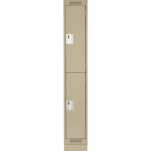 Casiers Clean Line, 2 niveaux, 12" x 18" x 76", Acier, Beige, Rivet (assembl&eacute;) Ontario Safety Products
