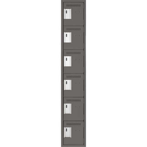 Petits casiers Clean Line, 6 niveaux, 12" x 18" x 72", Acier, Charbon, Rivet (assembl&eacute;) Ontario Safety Products