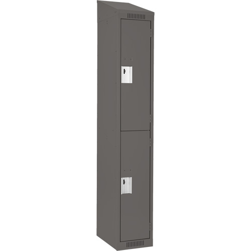 Casiers Clean Line, 2 niveaux, 12" x 18" x 78", Acier, Charbon, Rivet (assembl&eacute;) Ontario Safety Products