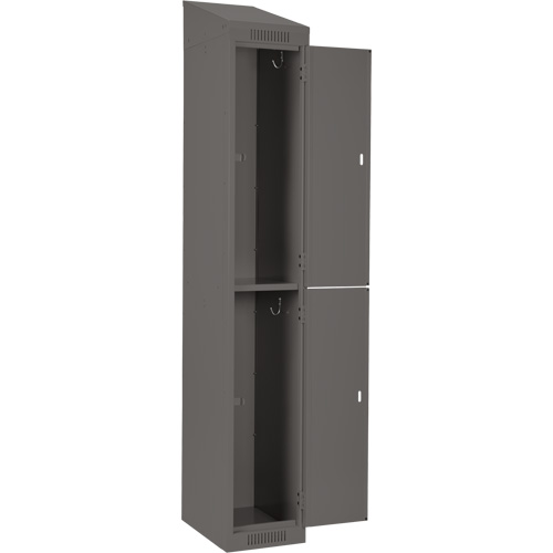 Clean Line Lockers, 2 -tier, Bank of 4, 48" x 18" x 78", Steel, Charcoal, Rivet (Assembled) Ontario Safety Products