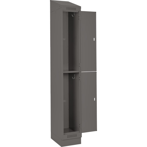 Clean Line Lockers, 2 -tier, Bank of 4, 48" x 18" x 82", Steel, Charcoal, Rivet (Assembled) Ontario Safety Products