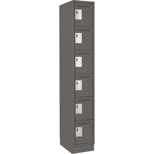 Petits casiers Clean Line, 6 niveaux, 12" x 18" x 76", Acier, Charbon, Rivet (assembl&eacute;) Ontario Safety Products