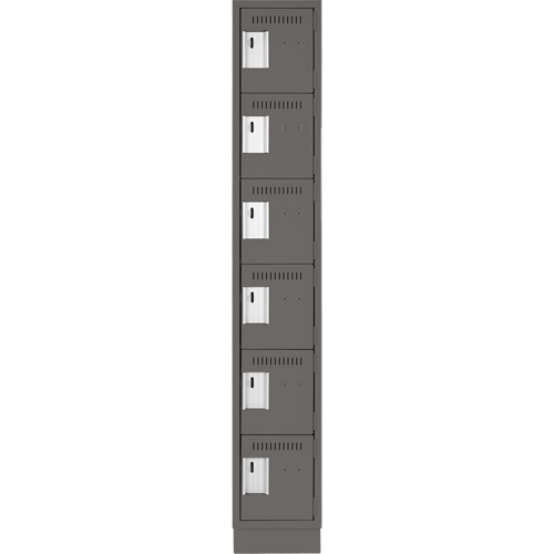 Petits casiers Clean Line, 6 niveaux, 12" x 18" x 76", Acier, Charbon, Rivet (assembl&eacute;) Ontario Safety Products