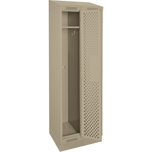 Clean Line Lockers, Bank of 2, 24" x 18" x 82", Steel, Beige, Rivet (Assembled), Perforated Ontario Safety Products