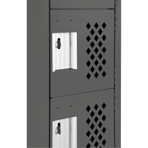 Assembled Lockerettes Clean Line Perforated Economy Lockers, 6 -tier, Bank of 2, 18" x 72" x 12", Steel Ontario Safety Products