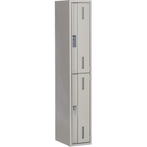 Concorde Heavy-Duty Lockers, 2 -tier, 12" x 18" x 72", Steel, Grey, Welded (Assembled) Ontario Safety Products