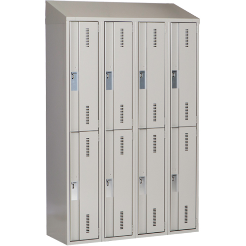 Concorde Heavy-Duty Lockers, 2 -tier, Bank of 4, 48" x 18" x 78", Steel, Grey, Welded (Assembled) Ontario Safety Products